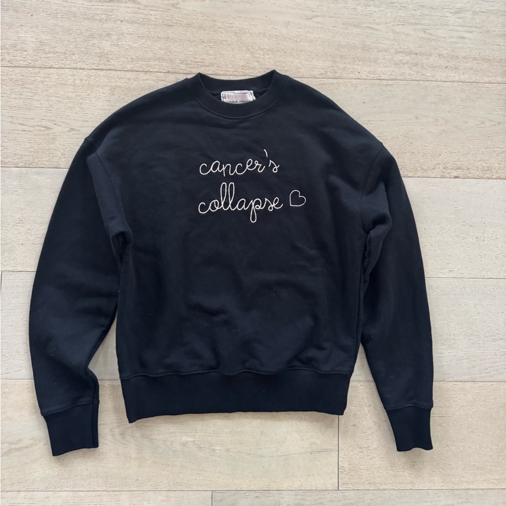 Lingua Franca RARE embroidered sweatshirt!  XS Cancer’s Collapse